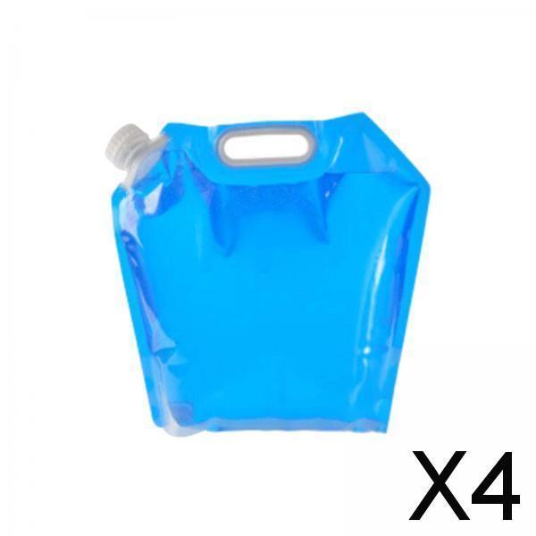4xWater Storage Jugs Water Bucket Water Carrier Folding Water Container Bag 5L 32.5cmx30.5CM
