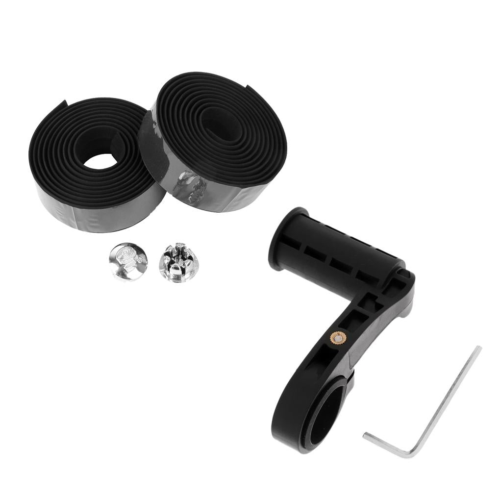 Bike Handlebar Extension Lamp Holder +2pcs Bike Handlebar Tape Wrap Bar Plug