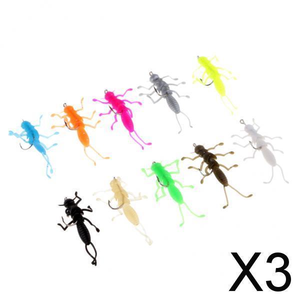 3x10pcs Soft Stonefly Lure Bait for Crappie Stripper Trout Fishing