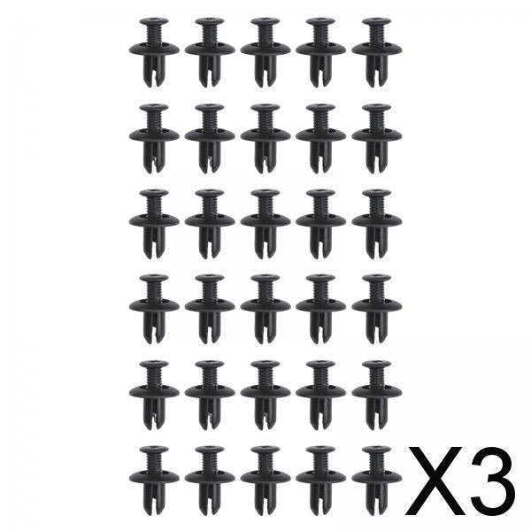 3xRivets Fastener Push Clip Auto Vehicle Door Panel Bumper Retainer Clips 30Pieces
