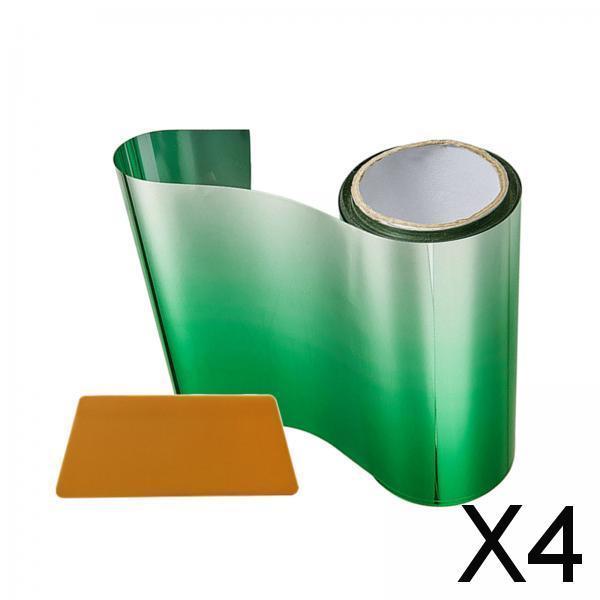 4xCar Window Sun Visor Strip Tint Film with Scraper Windshield Sun Visor Strip Green