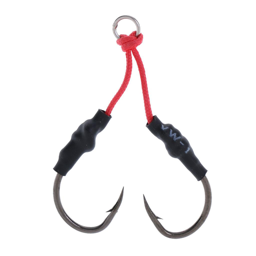 Jig Hooks Fishing Hooks Barbed Hooks Assist Hooks in Solid Ring Saltwater 4