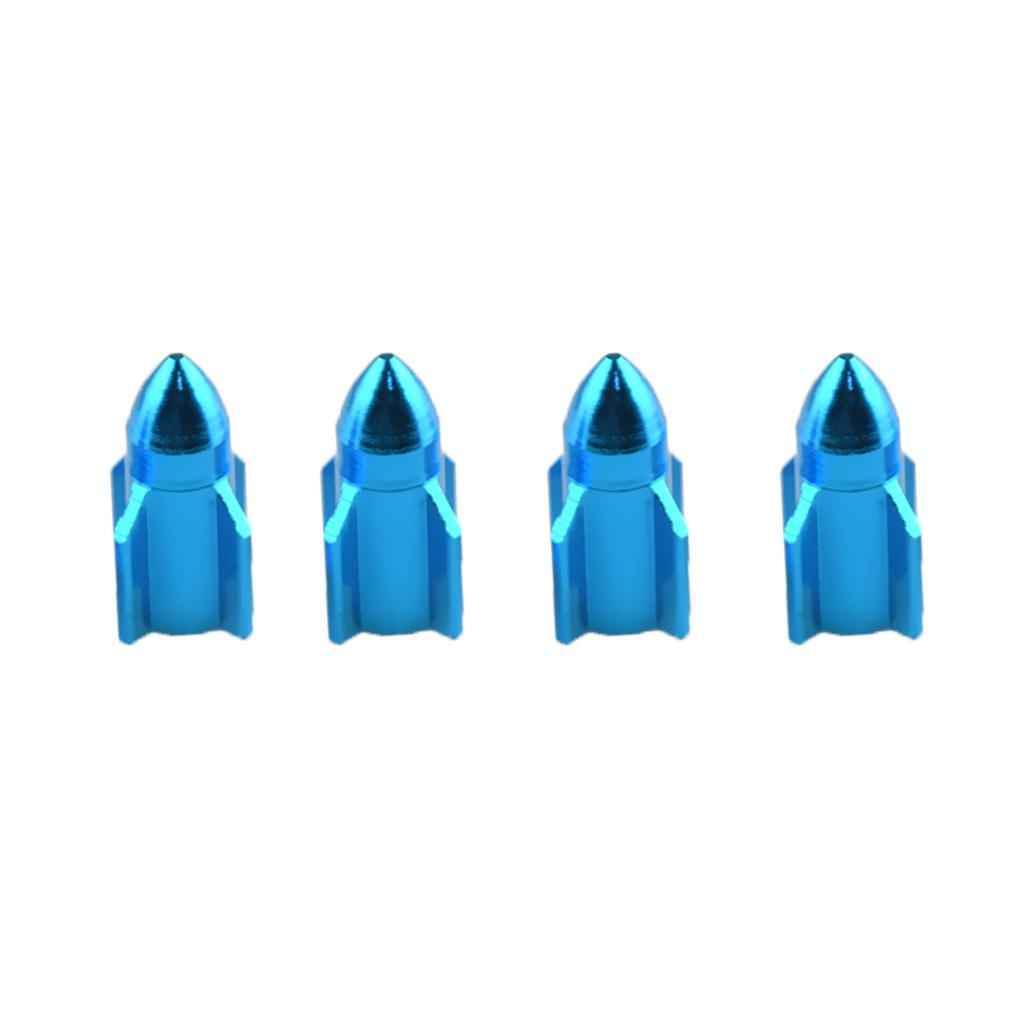4 Pieces Car Bike Motorcycle Tire Air Valve Stem Cover Dust Cap Blue