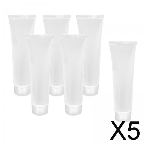 5x6 Pieces Makeup Sample Soft Container Tube Bottle for Split Shampoo Cleanser 20ml Screw Cap