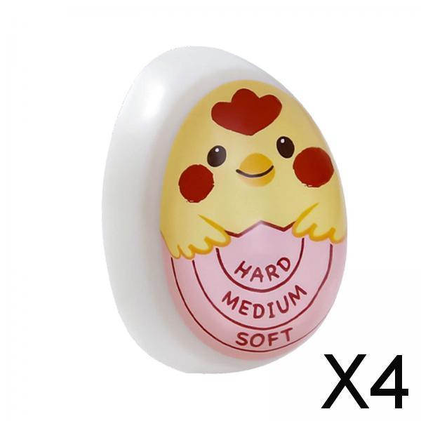 4xEgg Timer Perfect Boil Colour Changing Display Egg Cooked Degree for Kitchen