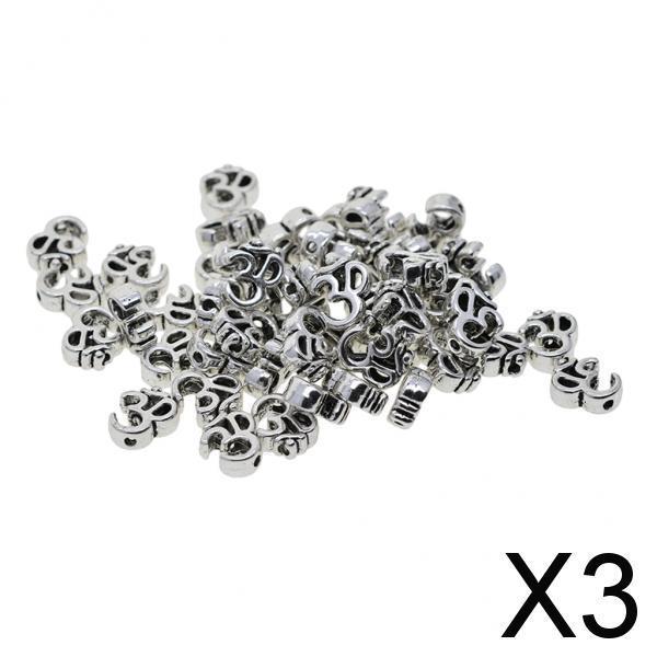 3x50 Pieces Antique Silver Om Charms Meditation Jewelry Yoga Spacer Beads