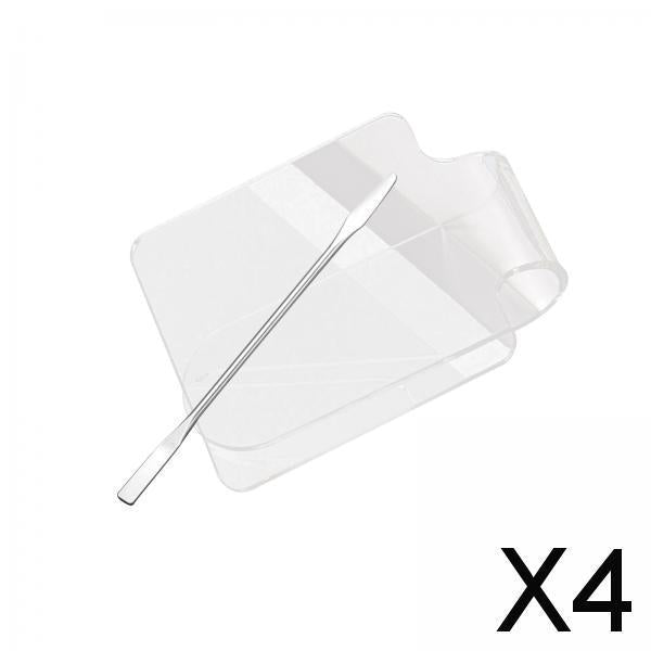 4xAcrylic Cosmetic Mixing Palette Tool for Eye Shadow, Eyelash, Lipsticks Palette 77x60mm