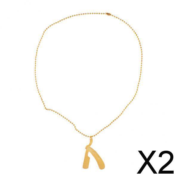 2xPersonalized Necklace Barber Shaver Pendant Metal Necklace Chain for Men 02