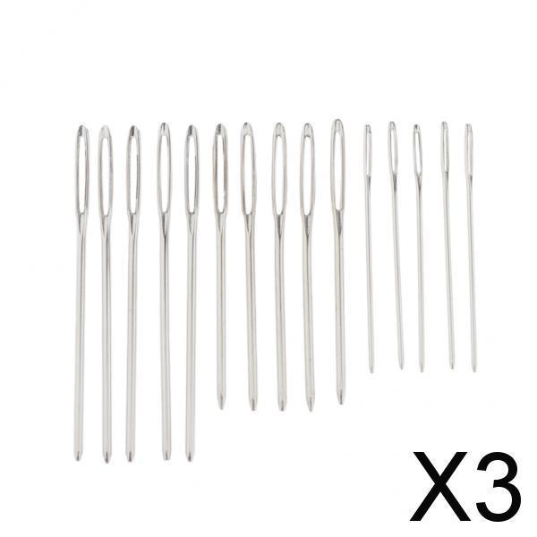 3xHand sewing needle knitting Darning Threading Supply 15pcs large eye needle