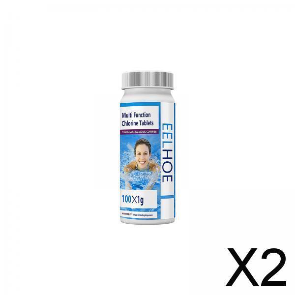 2xChlorine Tabs Multifunction Instant Disinfection for SPA Fish Pond Fountains