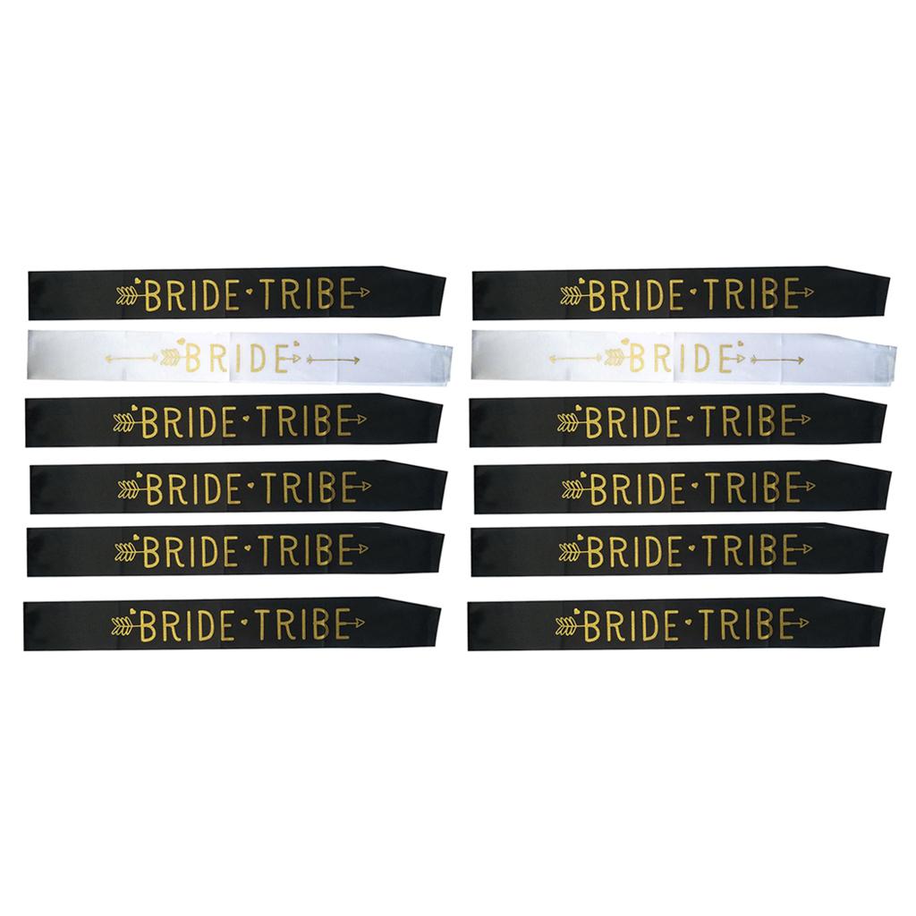 12/set Bride Tribe Sash Hen Bachelorette Party Bridal Shower Accessories