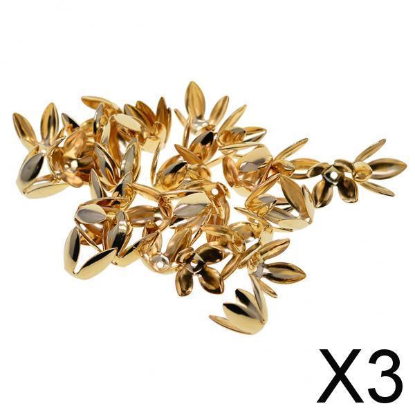 3x50Pcs adjustable Lily Flower Metal Fringe tassel cap DIY beads crafts supply