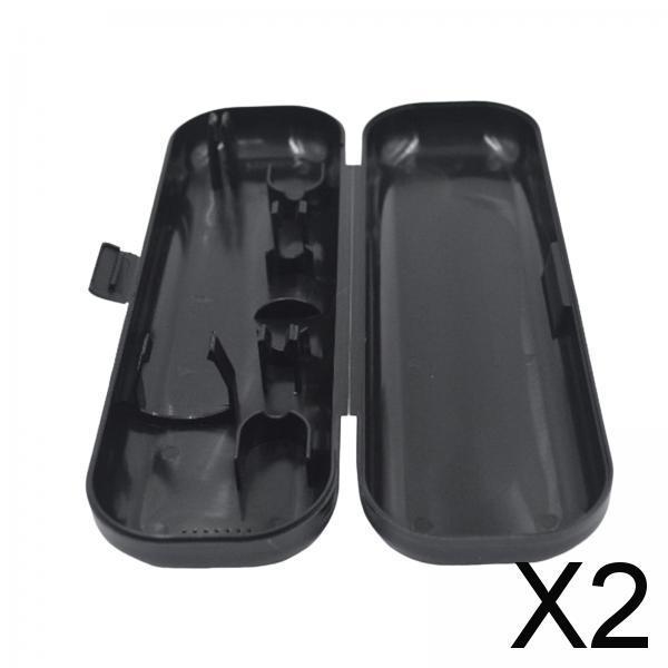 2xToothbrush Travel Case Protective Cover Compact Portable Holder for Bathroom Black