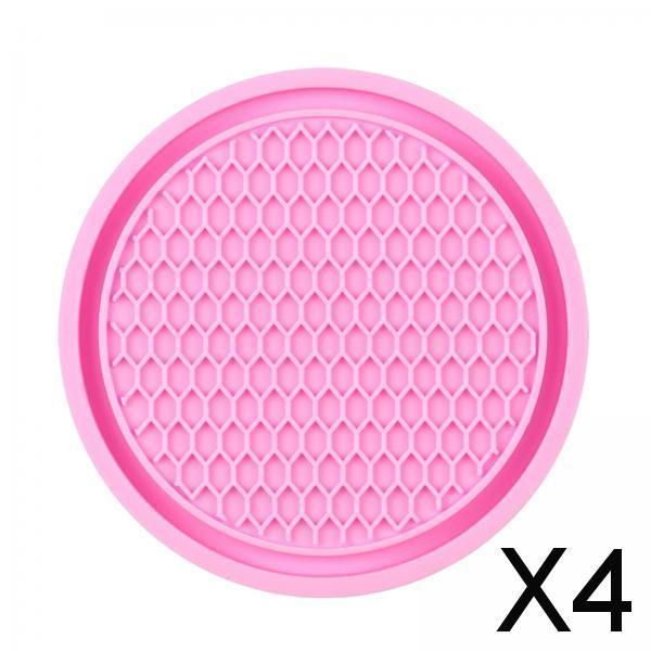 4xCar Cup Holder Coaster Drink Mat Decoration for Kitchen Bedroom Trucks Pink
