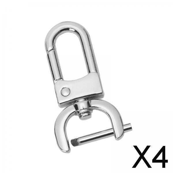 4xDetachable Snap Hook Swivel Clasp with Screw Bar DIY Purse Strap Replacement Silver white S