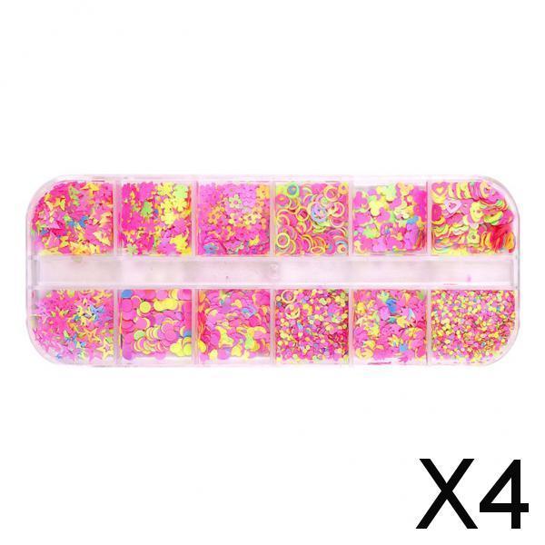 4x12 Colors Nail Glitter Sequins Butterfly Flakes Nail Art 3D Decoration 07
