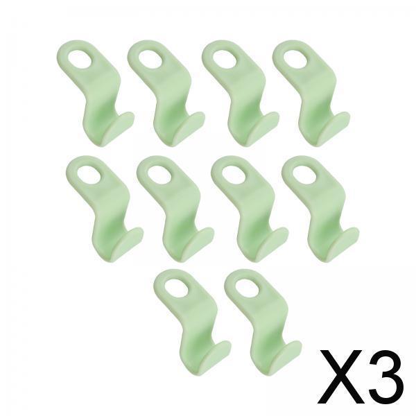3x10x Heavy Duty Closet Cabinet Space Savers Hangers for Pants Caps Coats Green