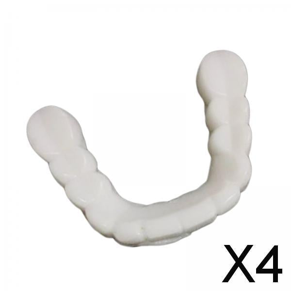 4xResin Teeth Veneers Comfortable Dentures Tooth Cover Removable Reusable Upper Cover