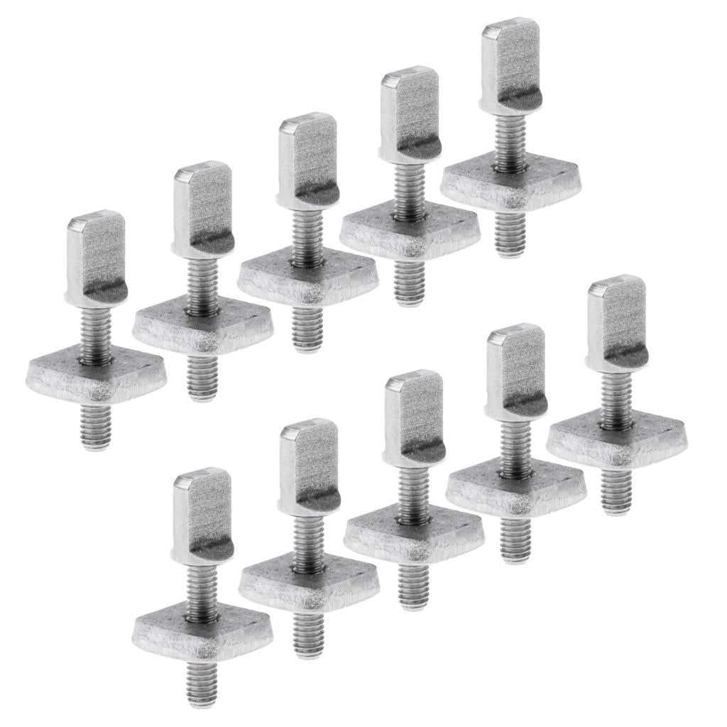 10 Piece Stainless Steel Fin Screw and Plate Set for SUP Longboard Surfboard