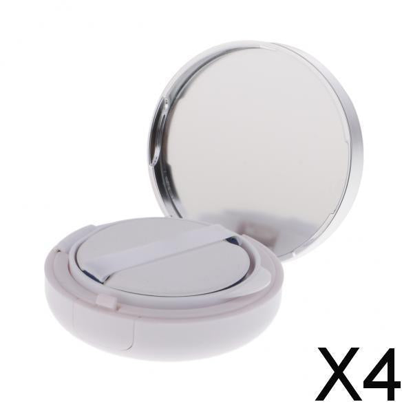 4xEmpty Makeup Powder Foundation Case Air Cushion Puff BB Cream Container 15g Silver