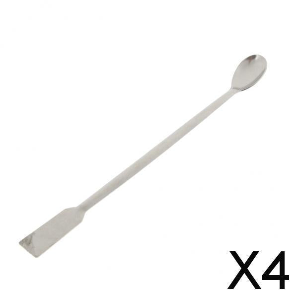 4xDouble-end Stainless Steel Dispensing Spoon/Spade Lab Scrapers 20cm