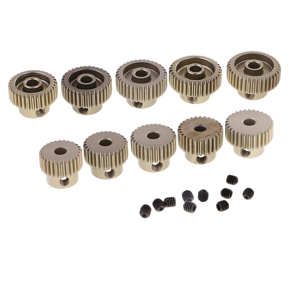 1/10 RC Car Accessory 64DP 3.175mm 26T-35T Motor Pinion Gear Brush Brushness