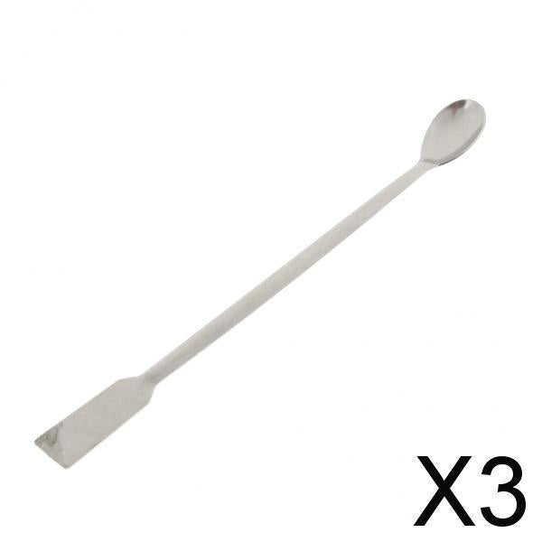 3xDouble-end Stainless Steel Dispensing Spoon/Spade Lab Scrapers 20cm
