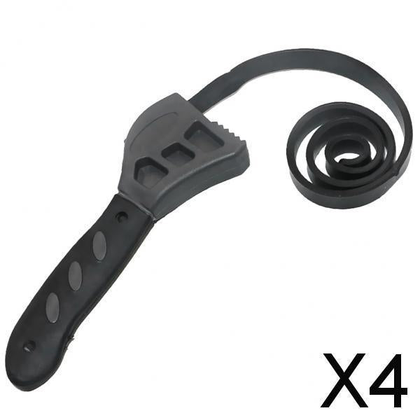 4xMultifunctional Adjustable Car Rubber Strap Oil Filter Wrench Spanner Tool