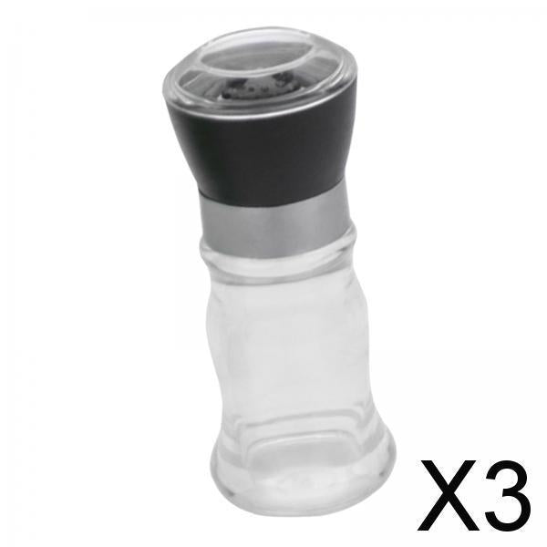 3xManual Pepper or Salt Grinder Spice Mill Shaker for Cumin Sea Salt Picnics Black