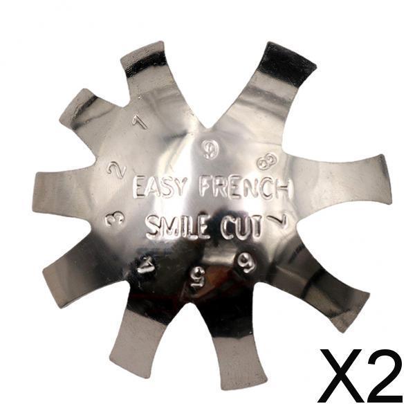 2xEasy French Tip Trim Edge Trimmer Cutter Stencil Nail Art Tool Silver