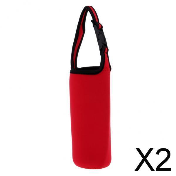 2xNeoprene Insulated Water Bottle Cup Cooler Carrier Cover Sleeve Red