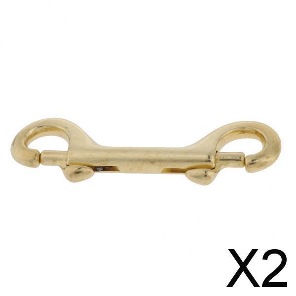 2xDouble Ended Snap Hook Key Holder Brass Clip Keychain 78mm