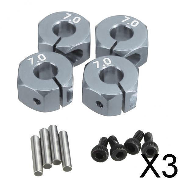 3x4X 12mm Wheel Hex Hub Adapter 7mm Thick For RC Car 1/10 Upgrades Titanium