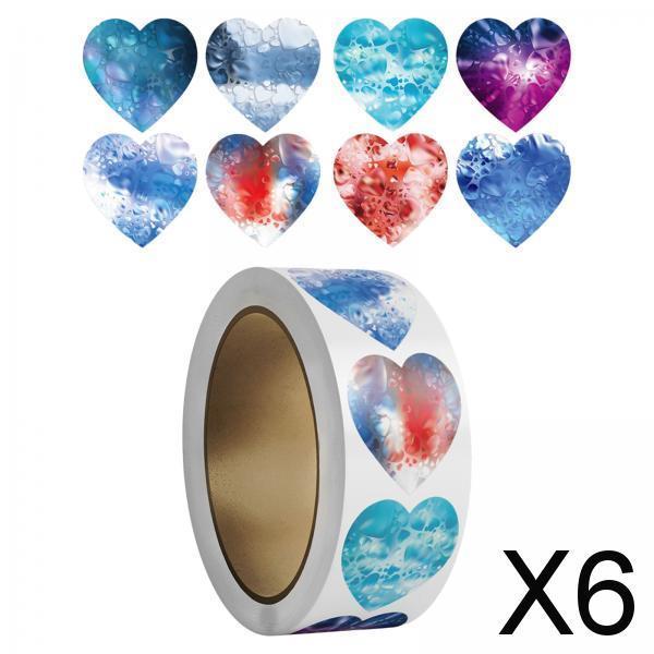 6x500x Heart Stickers 1 Cute Valentines Day Stickers for DIY Crafts Scrapbook Style A"