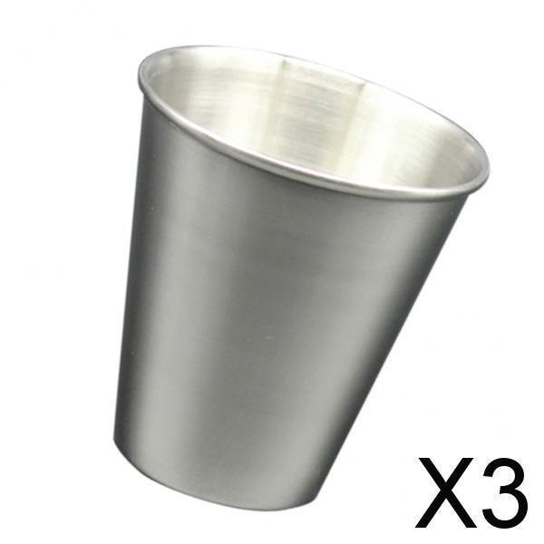 3xMini Stainless Steel Wine Whisky Cup Mug 70ml/2oz Hip Flask Accessories