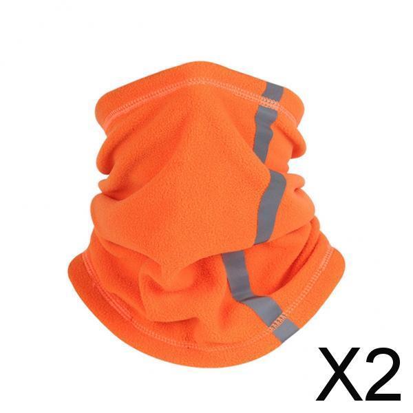 2xFace Mask Neck Gaiter Breathable Windproof Fishing Scarf Orange