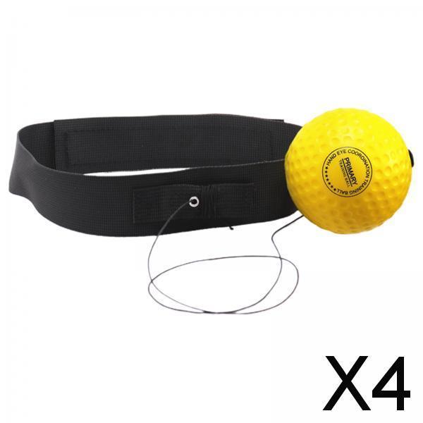 4xBoxing Reflex Ball Hand Eye Coordination Training Reflex Punching Fight Ball Yellow Ball 20g