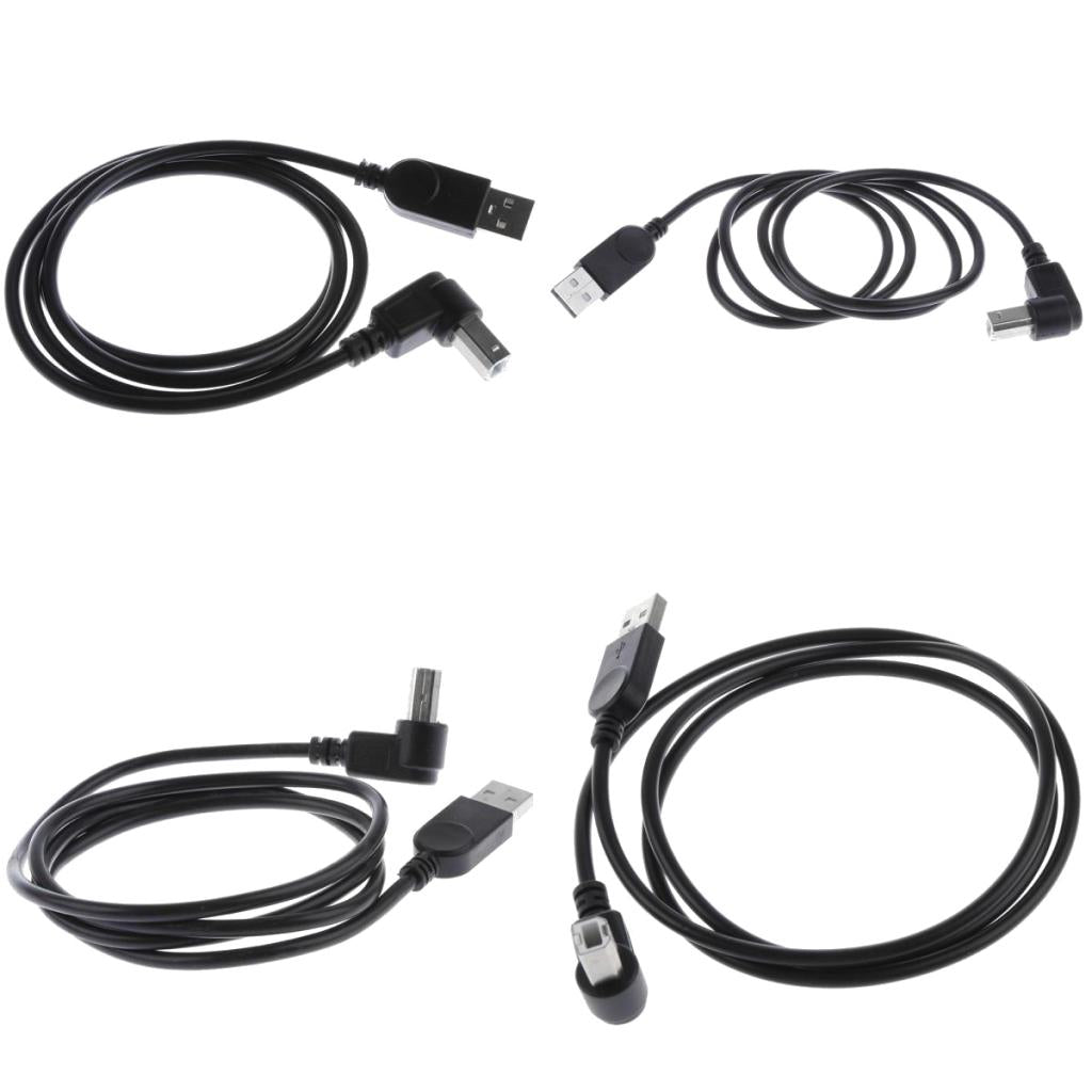 4Pcs USB2.0 Male to Type B 90Degree Different Angle Extension Adapter Cable