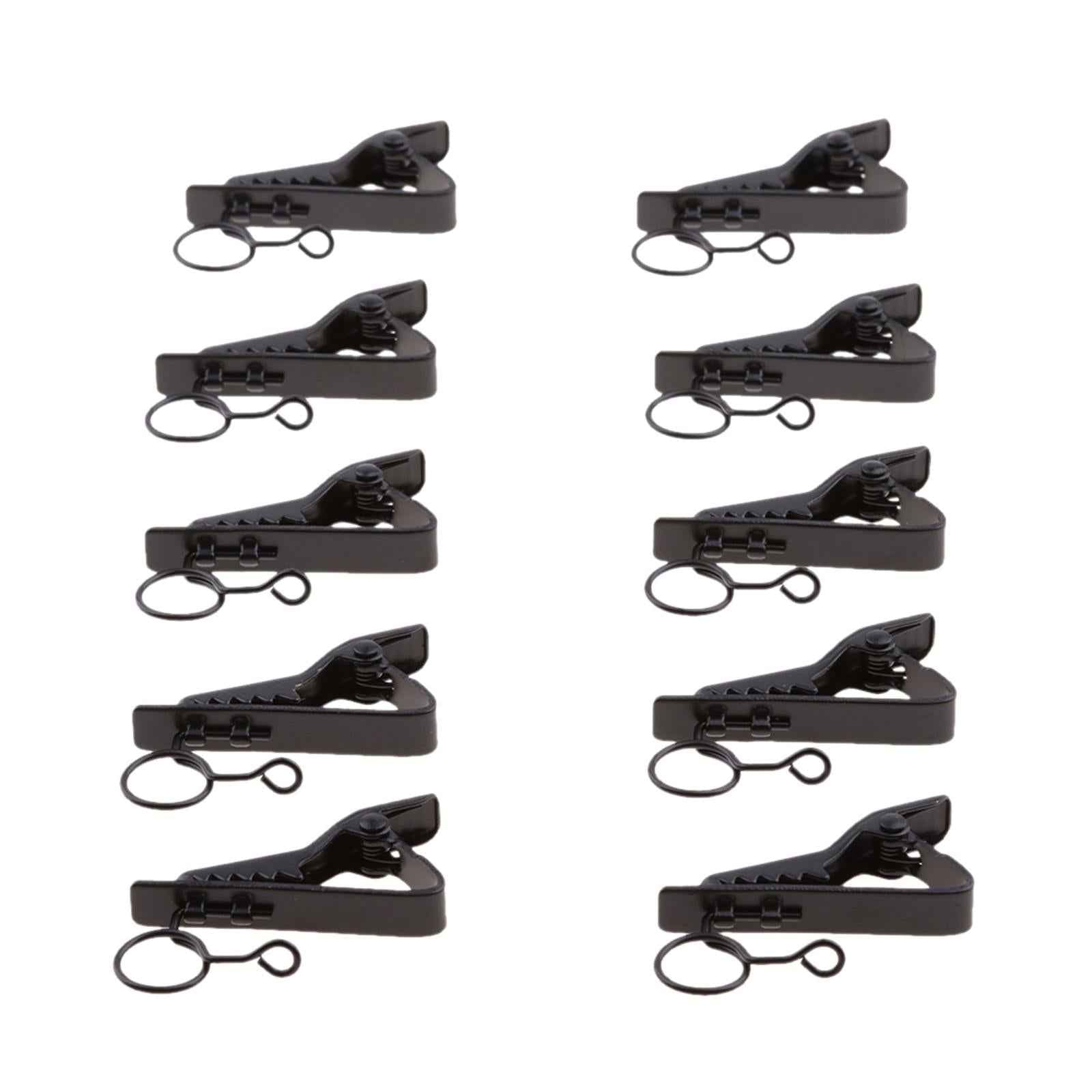 10 Pack Ring-type Metal Clip , 0.39inch (10mm) Dia Lapel / Lavalier Microphone Tie Clip Black for Lavalier Wireless Microphone System