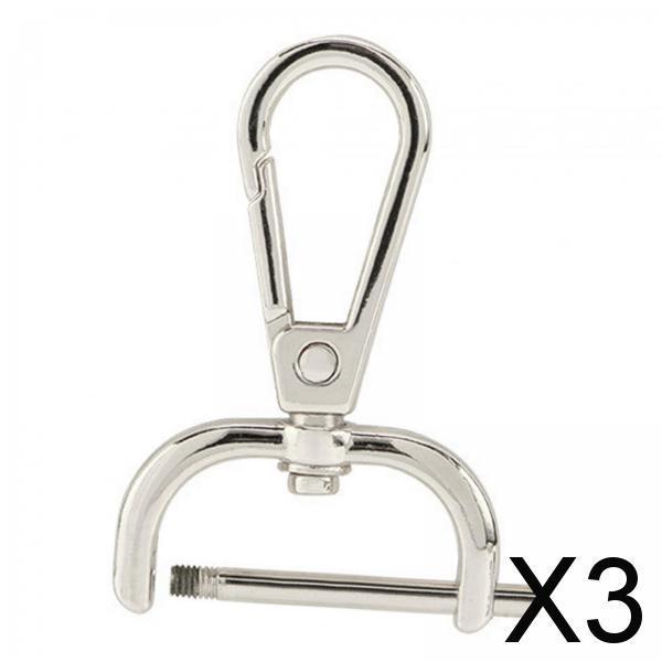 3xSwivel Snap Hooks Replacement DIY Crafts Trigger Clips Swivel Lobster Clasps 19mm Silver
