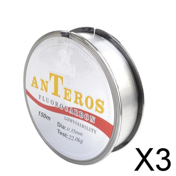 3xFluorocarbon Fishing Line Leader Line Low Stretch for Trout Carp 0.35 49lb