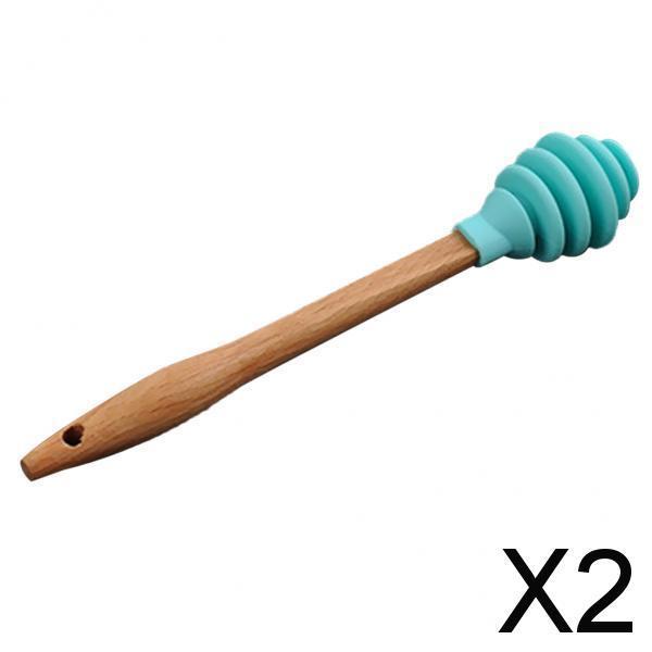 2xSilicone Honey Dipper Spoon Drizzle Stick Dip Spiral Server Gadget Tool