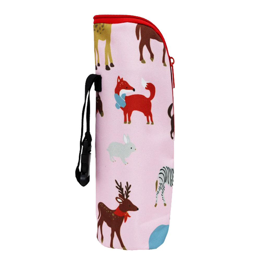 Baby Bottle Insulation Holder Bag Water Bottle Pink Animals
