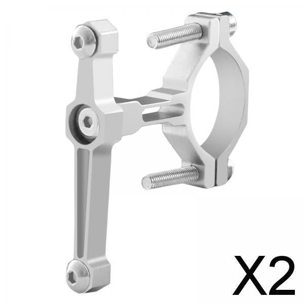 2xBicycle Water Bottle Cage Holder Bike Kettle Rack for Mountain Bikes Silver