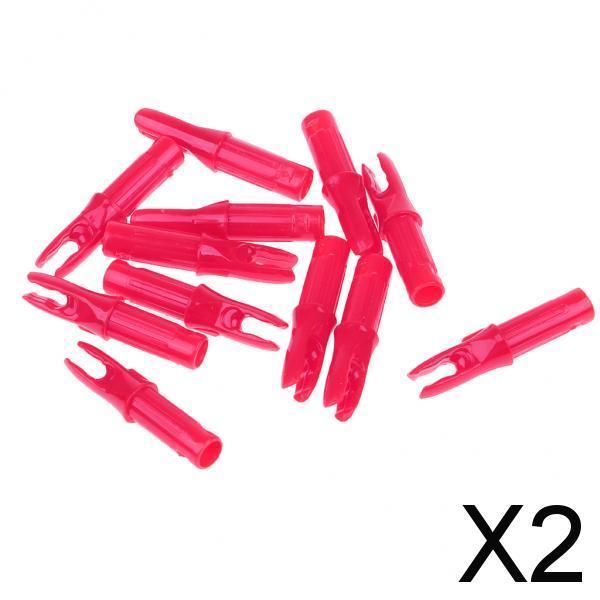 2x12 Pieces Plastic Archery Arrow Nocks for Arrows ID 6.2mm Pink