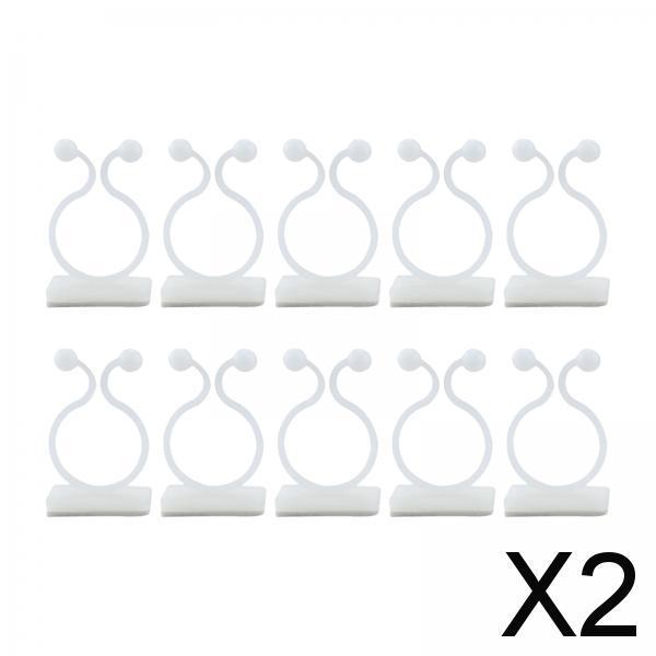 2x10 Pieces Plant Climbing Wall Fixture Clips Self Adhesive for Decorations White M