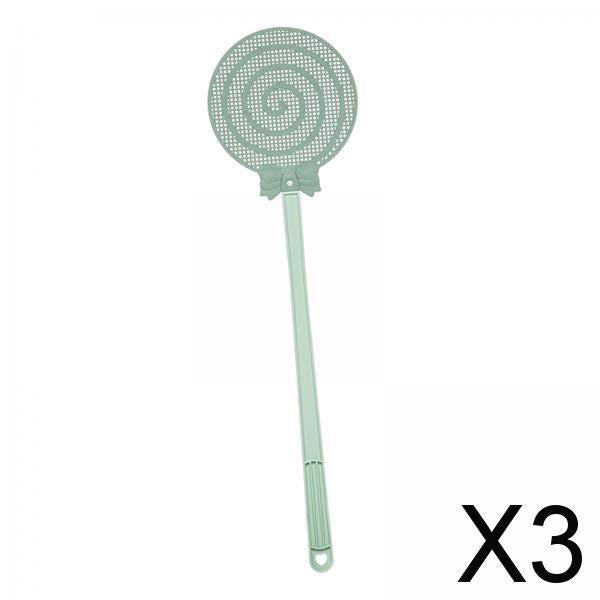 3xHeavy Duty Fly Swatter Manual Fly Swatter for Indoor Classroom Outdoor Green