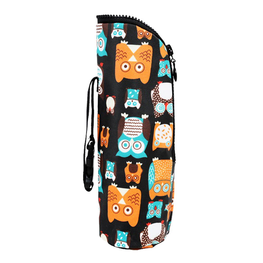 Baby Bottle Insulation Holder Bag Water Bottle Black-Owl