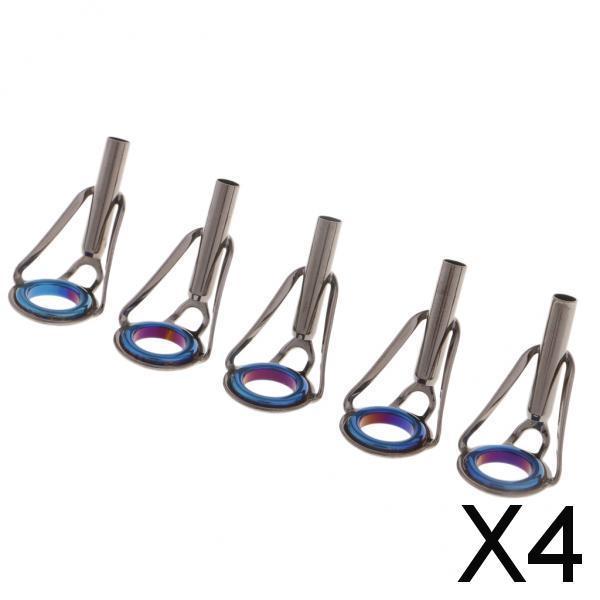 4x5Pcs Stainless Steel Fishing Rod Tops Rings Guides DIY Pole Repair Kit 002