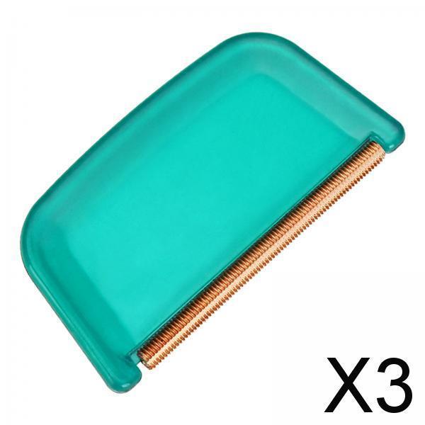 3xWool Cashmere Comb Multi Fabric Garments DE Pilling Removing Fuzz and Lint Green